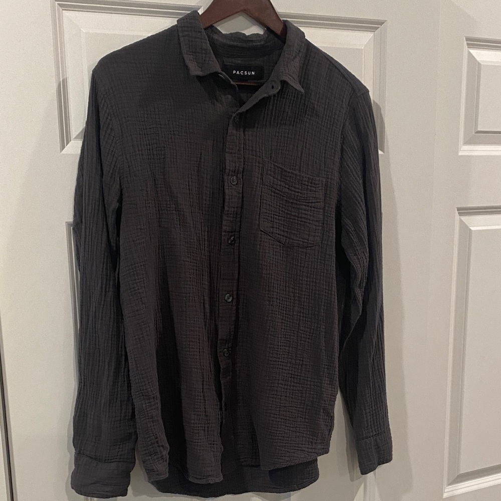 PacSun Charcoal Men's Casual Button Down Shirt